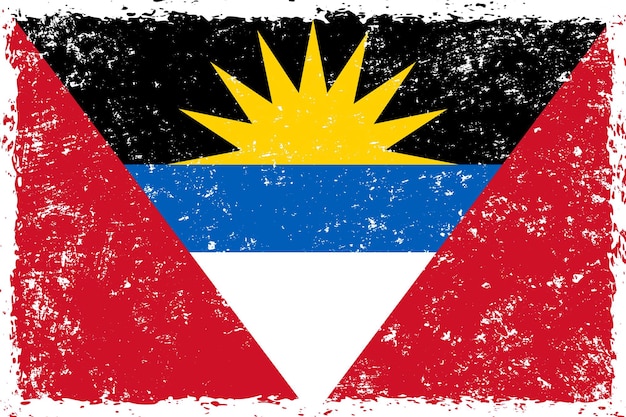 Bandera de antigua y barbuda estilo angustiado grunge