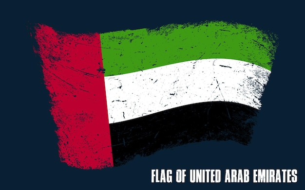 Bandera árabe unida de época con efecto Grunge con trazo de pincel