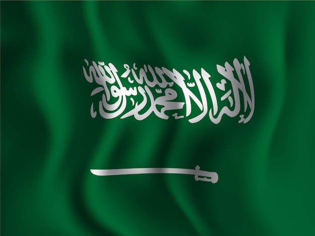 Bandera de arabia saudita estilo ondulado para el día de la independencia |  Vector Premium