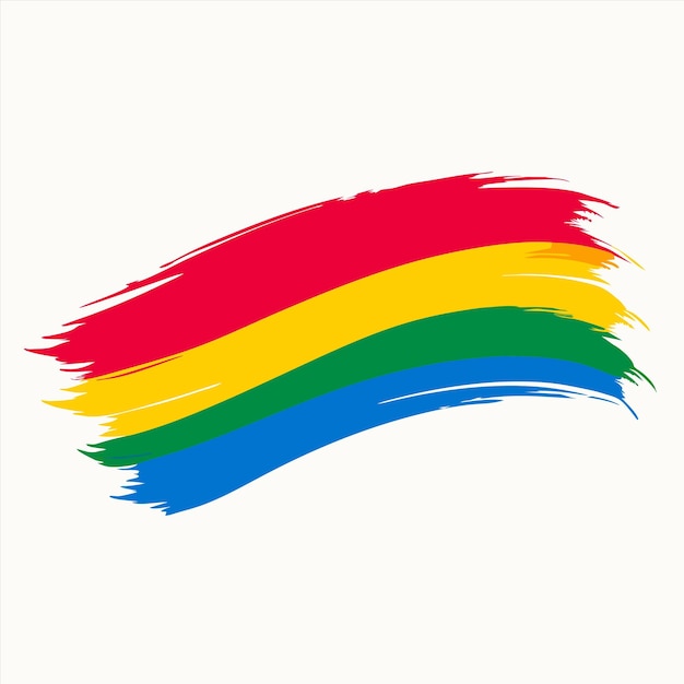 una bandera arco iris está dibujada sobre un fondo blanco
