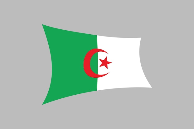 Bandera de Argelia La bandera de Algería Bandera de Algeria original y sencilla Ilustración vectorial de la bandera de Argeria