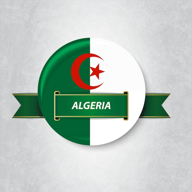 Vector bandera de argelia en un círculo