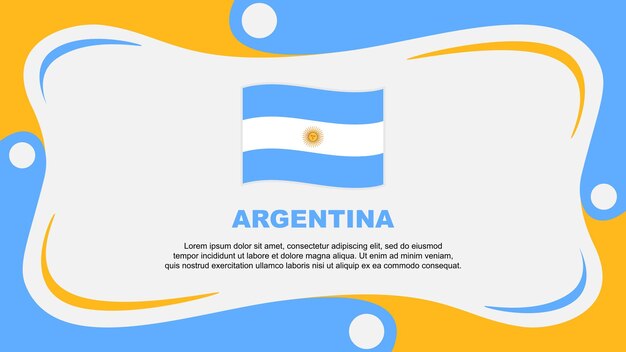Bandera de Argentina Abstracto Fondo Diseño plano plantilla Día de la Independencia de Argentina Bandera papel pintado Ilustración vectorial Día de la Independiencia de Argentina