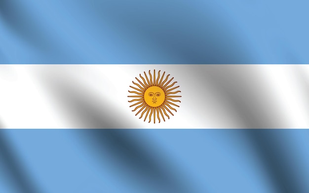 Bandera de Argentina colores oficiales y proporción ilustración vectorial digital bandera ondulada