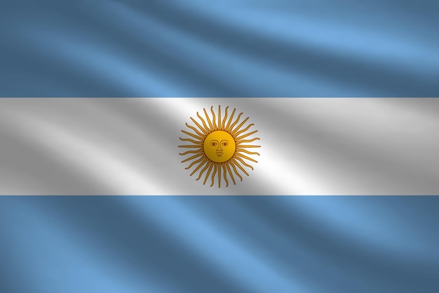 Bandera de Argentina fondo de seda icono vectorial textil ondulado Mejor para aplicaciones móviles UI y diseño web