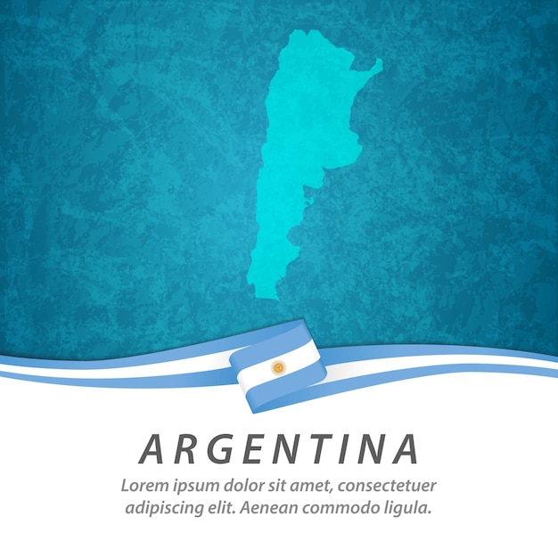 Vector bandera argentina con mapa central