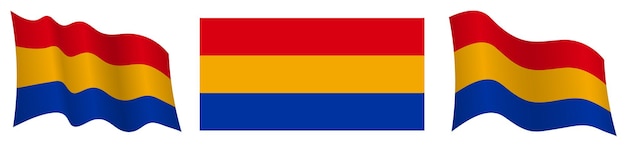 bandera de armenia en posición estática y en movimiento revoloteando en el viento en colores y tamaños exactos en w