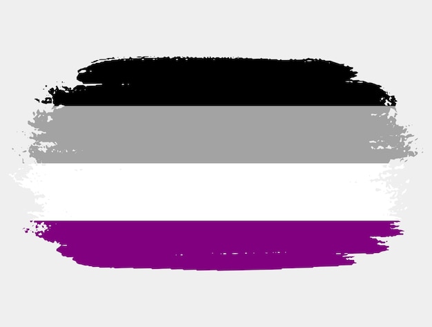 Bandera asexual pintada con pincel sobre fondo blanco Concepto de derechos LGBT