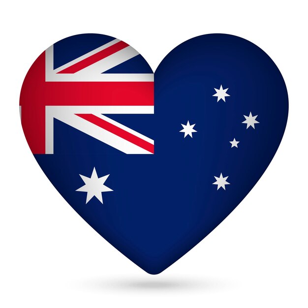 Bandera de Australia en forma de corazón Ilustración vectorial
