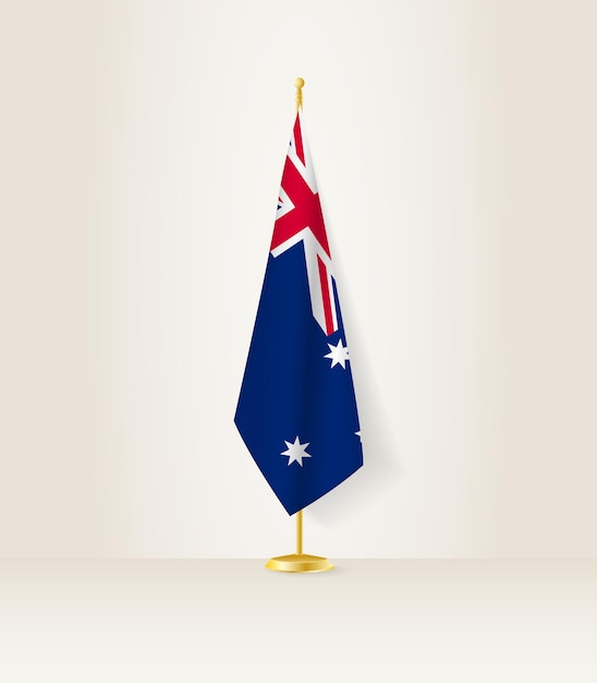 Bandera de australia en un soporte de bandera