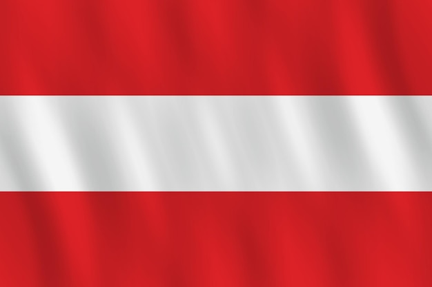 Bandera de Austria con efecto ondulado, proporción oficial.