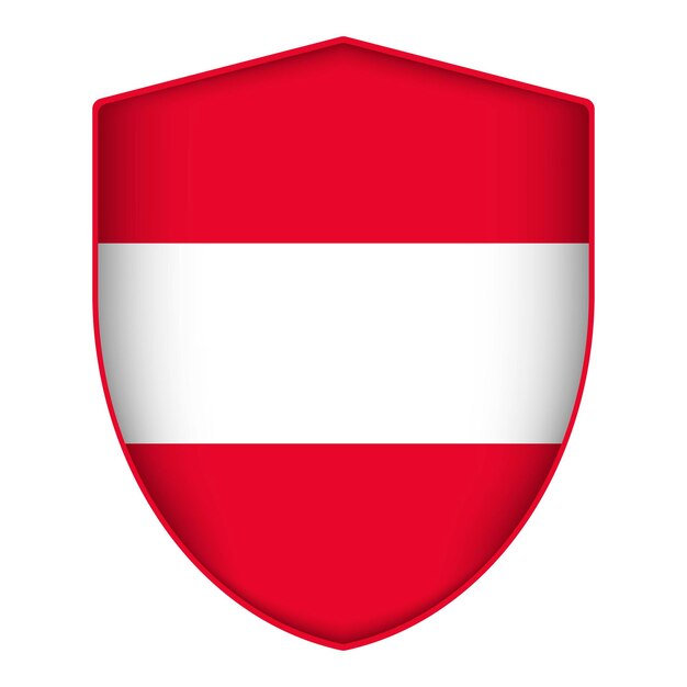 Bandera de Austria en forma de escudo Ilustración vectorial