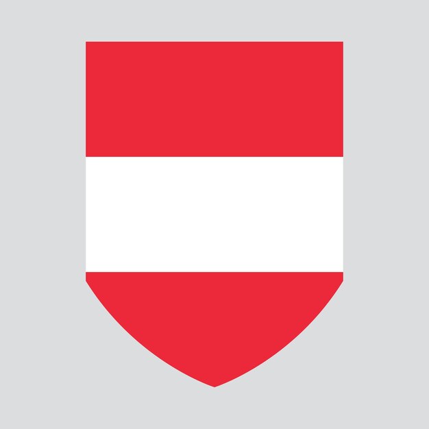 Bandera de Austria en marco en forma de escudo