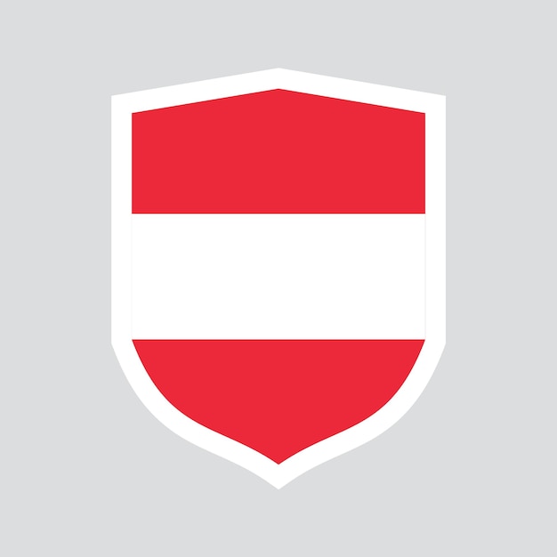 Bandera de Austria en marco en forma de escudo