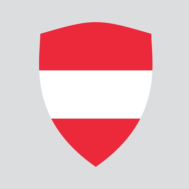 Bandera de Austria en marco en forma de escudo
