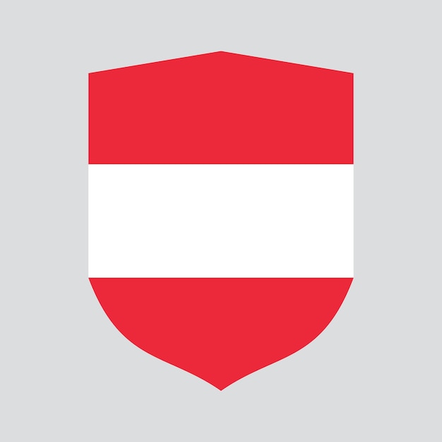 Bandera de Austria en marco en forma de escudo