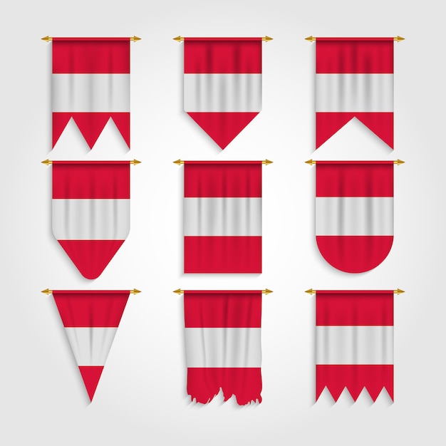 Bandera de Austria en varias formas
