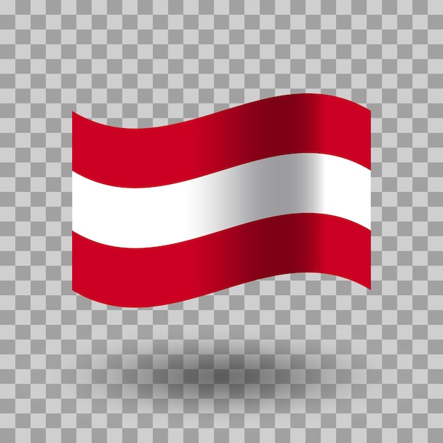 bandera de Austria vector bandera ondulada de Austria aislada fondo transparente icona del símbolo de la bandera de Austria