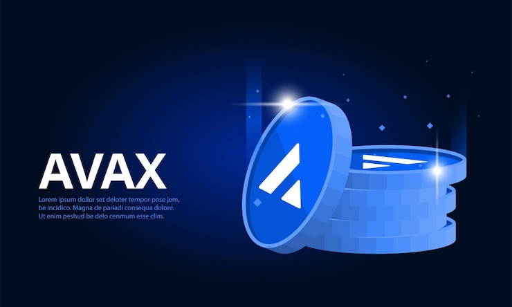 Vector bandera avax. concepto de moneda criptográfica.