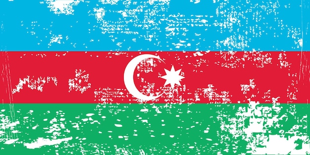 Bandera de azerbaiyán bandera de azerbaijan con textura grunge día de la independencia dibujar con el pincel