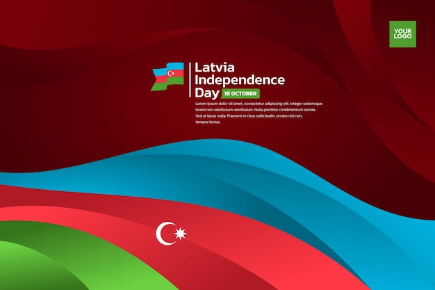 Vector bandera de azerbaiyán fondo día de la independencia de azarbaiyán 18 de octubre