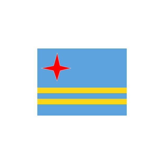 una bandera azul y amarilla con una estrella roja en ella
