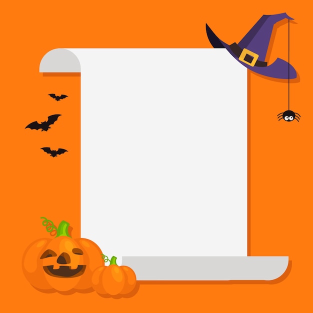 Bandera azul de Halloween con rollo de papel vacío