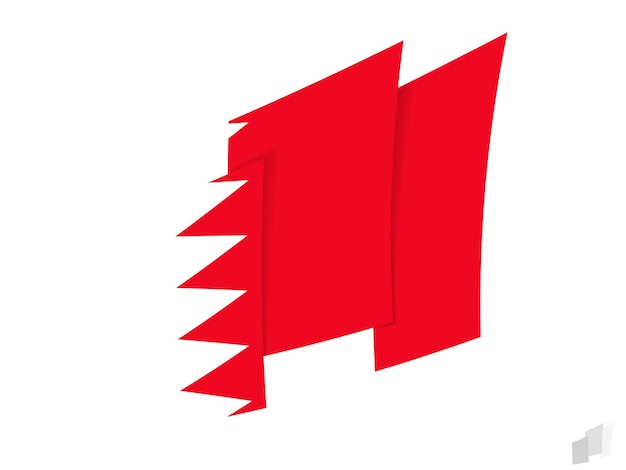 Bandera de Bahrein en un diseño rasgado abstracto Diseño moderno de la bandera de Bahrein
