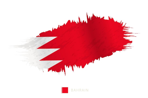Bandera de Bahréin pintada con trazas de pincel con efecto de agitarse