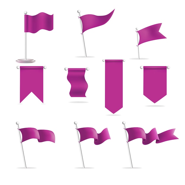 Vector bandera de bandera de tela textil de concepto ganador 3d realista