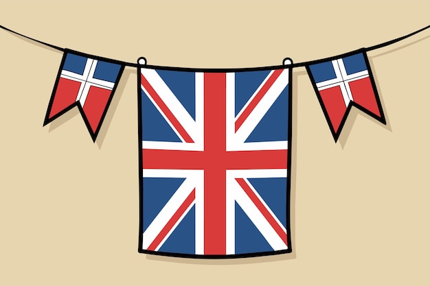 Vector una bandera con las banderas británicas en ella