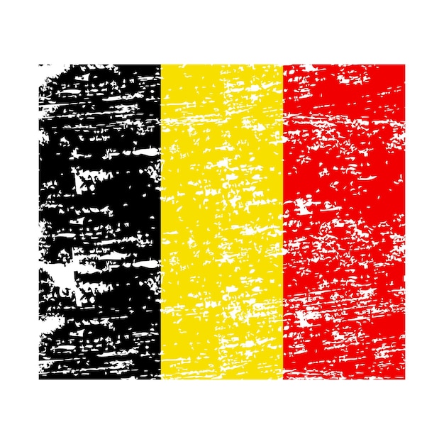 Bandera de Bélgica dibujando en estilo de efecto grunge y acuarela con textura grunge