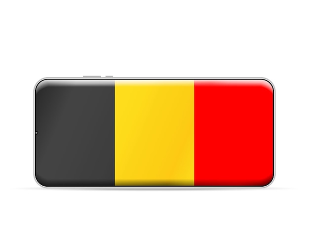 Bandera de bélgica en la pantalla del teléfono inteligente