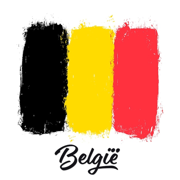 Bandera de Bélgica con pincel grunge