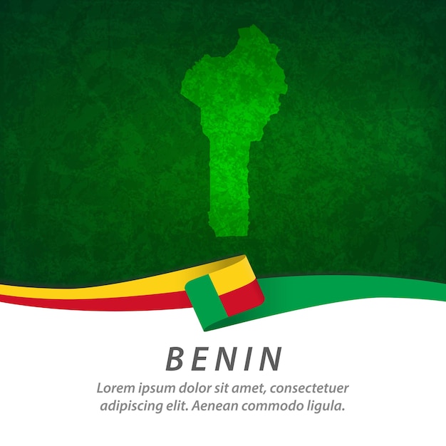 Bandera de Benin con mapa central