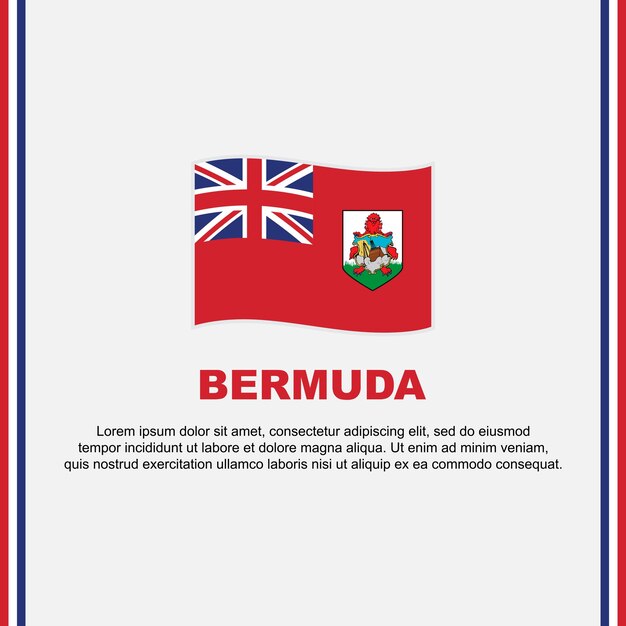 La bandera de las Bermudas Diseño de fondo plantilla El día de la independencia de las Bermunas Bandera de las redes sociales