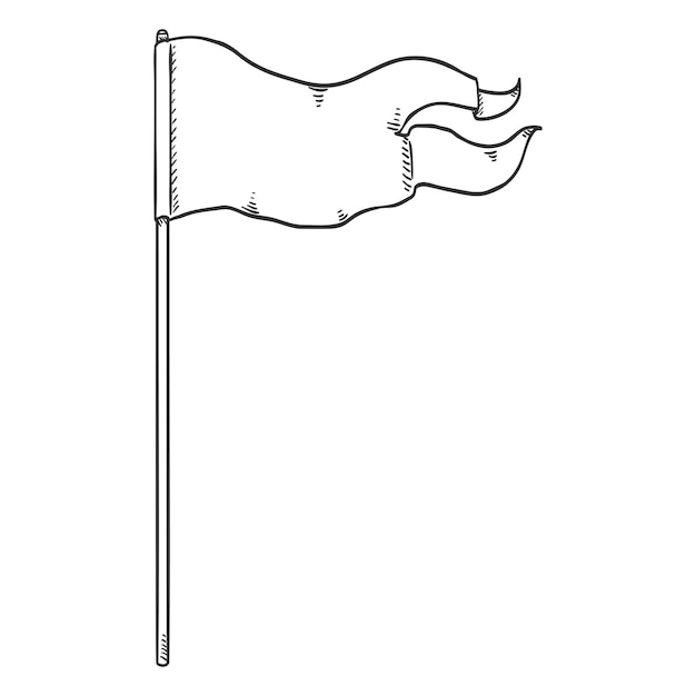 Bandera bifurcada de boceto único vectorial