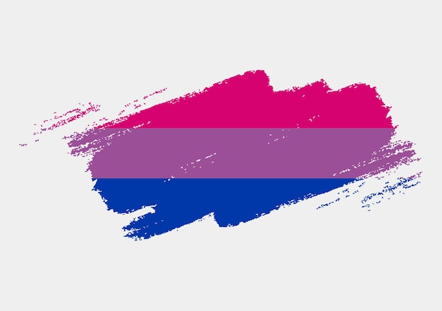Bandera bisexual pintada con pincel sobre fondo blanco Concepto de derechos LGBT