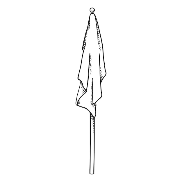 Bandera de boceto único vectorial sin viento