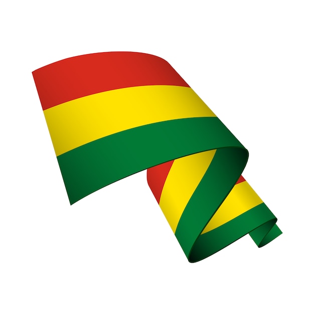 Vector bandera de bolivia ondulada aislado