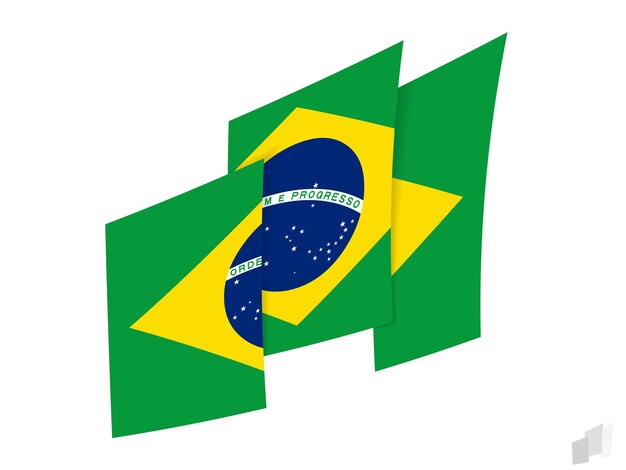 Bandera de Brasil en un diseño abstracto rasgado Diseño moderno de la bandera de Brasil