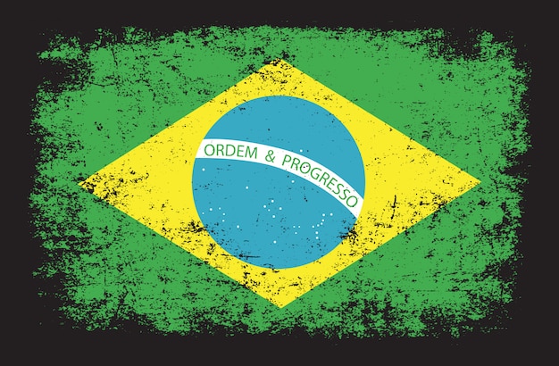 Bandera de brasil en estilo grunge