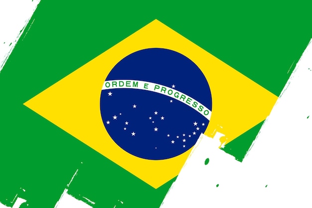 Bandera de Brasil con pincel grunge