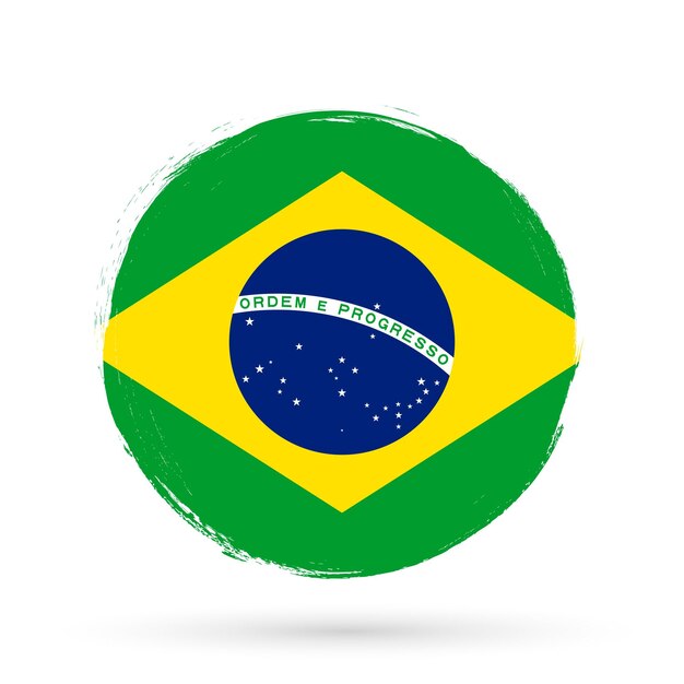 Bandera de Brasil con pincel grunge