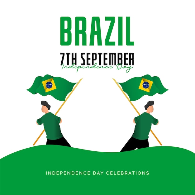 Bandera de Brasil Plantilla de banner de celebraciones del día de la independencia