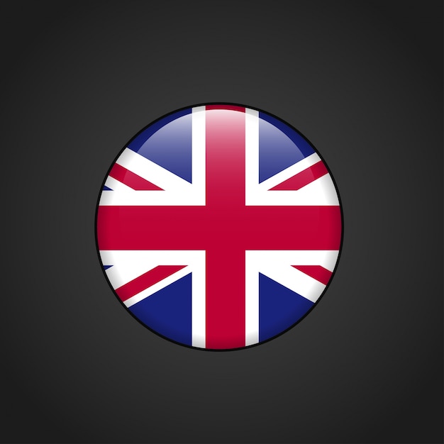 Bandera británica redondeada diseño vectorial