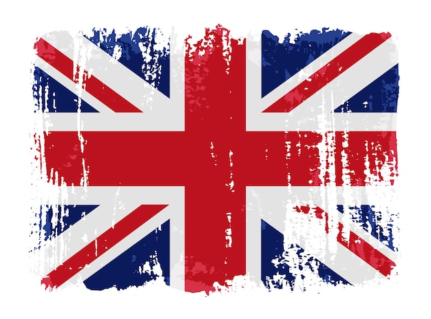 Bandera británica de trazo de pincel Grunge