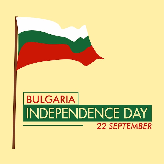 bandera de Bulgaria sobre fondo blanco. Plantilla de vector de banner o cinta para el día de la independencia