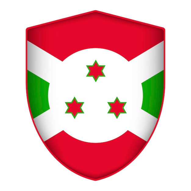 Vector bandera de burundi en forma de escudo ilustración vectorial