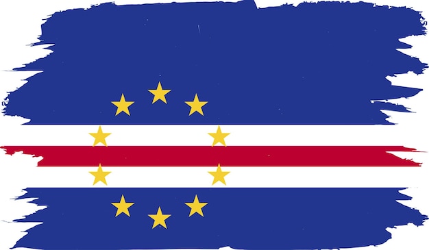 Bandera de cabo verde vectorial con textura realista